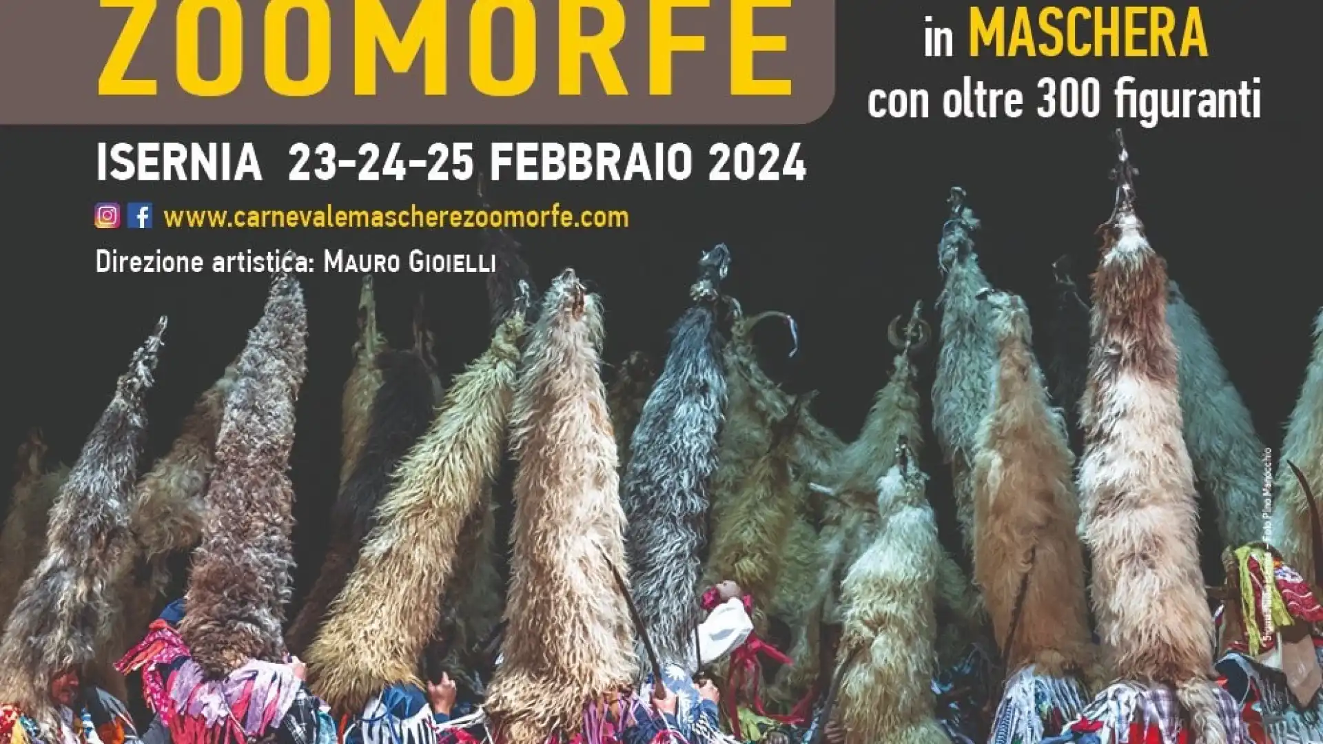 Isernia: week end da non perdere con il Carnevale Europeo delle maschere zoomorfe.